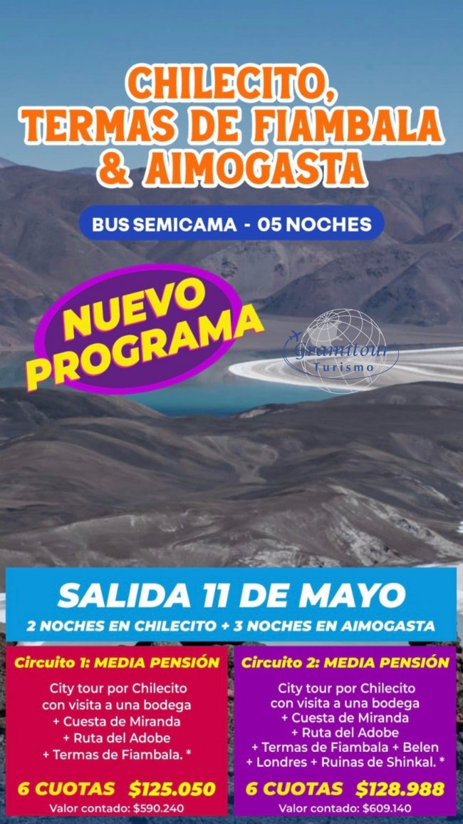 Nuevo Programa Chilecito , Termas de Fiambala,Aimogasta